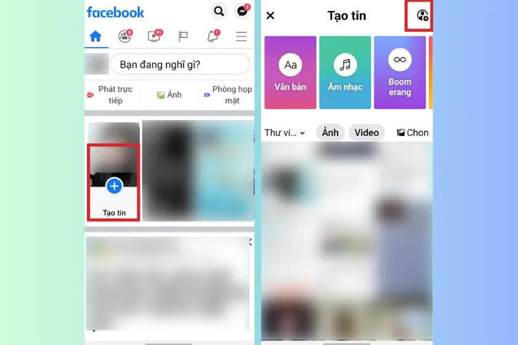 Vị trí biểu tượng Cài đặt quyền riêng tư tin trên điện thoại.