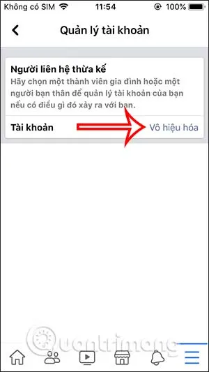 Vô hiệu hóa tài khoản